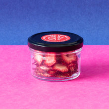 Load image into Gallery viewer, Small jar of dehydrated strawberries.
